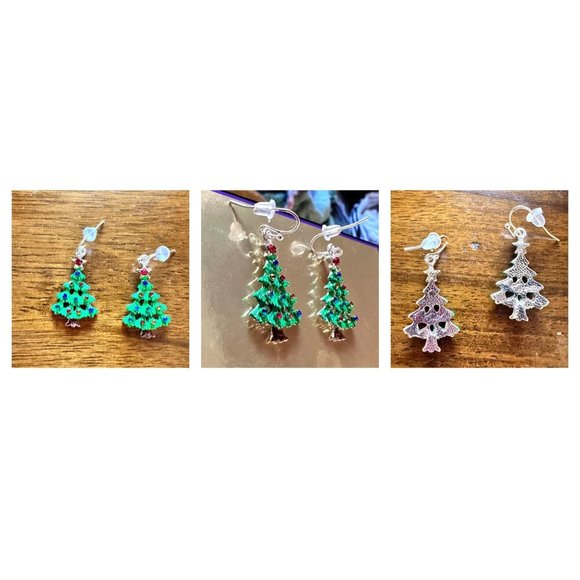 Home for Holidays Christmas Tree Earrings Open Cut Crystals Star Handmad… - Picture 12 of 12